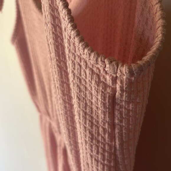 Roller Coaster Blush Pink Ribbed Tie-Strap Romper Jumpsuit – Women’s Size Medium - Picture 9 of 9
